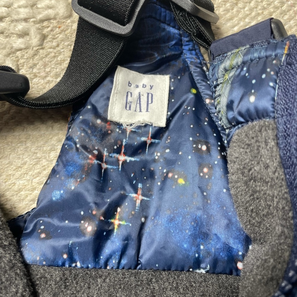Baby Gap Astronaut Space Galaxy Navy Blue Black Overall Snowpants - Picture 6 of 8